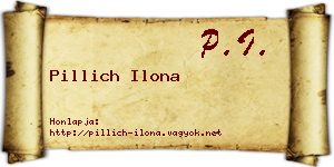 Pillich Ilona névjegykártya